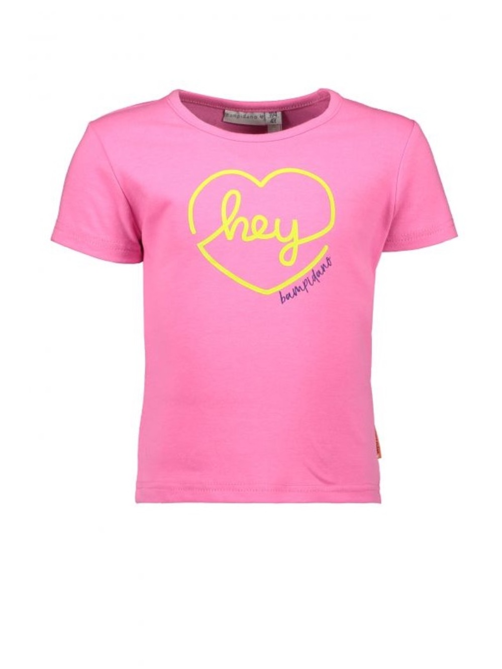 Girls' Pink 'Hey' Heart Graphic Short Sleeve Tee